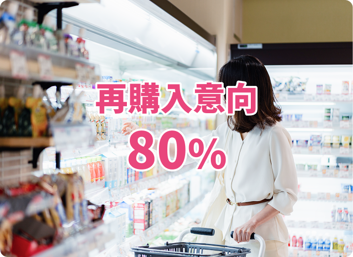リピート促進にも再購入意向80％